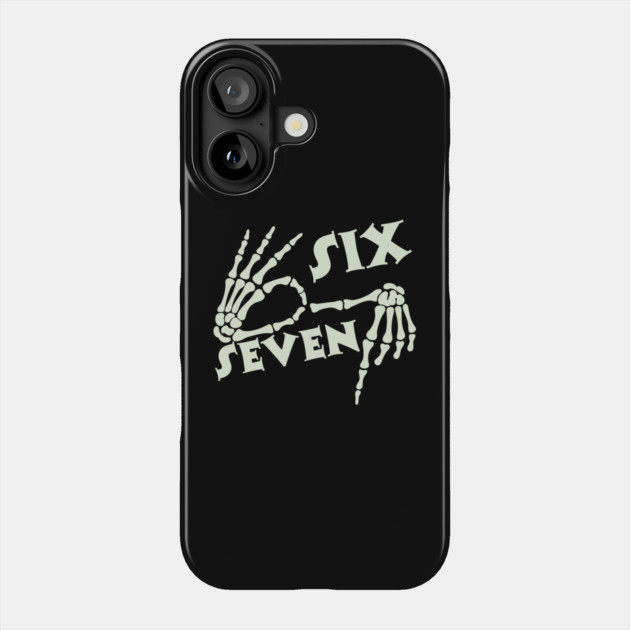 67 Skeleton Hand Sign Halloween Meme Phone Case by The WYLD Tribe