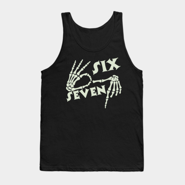 67 Skeleton Hand Sign Halloween Meme Tank Top by The WYLD Tribe