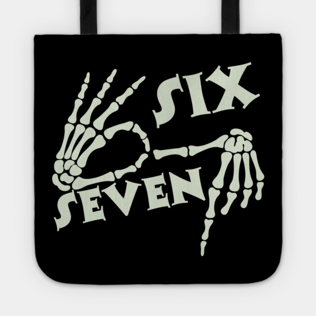 67 Skeleton Hand Sign Halloween Meme Tote by The WYLD Tribe