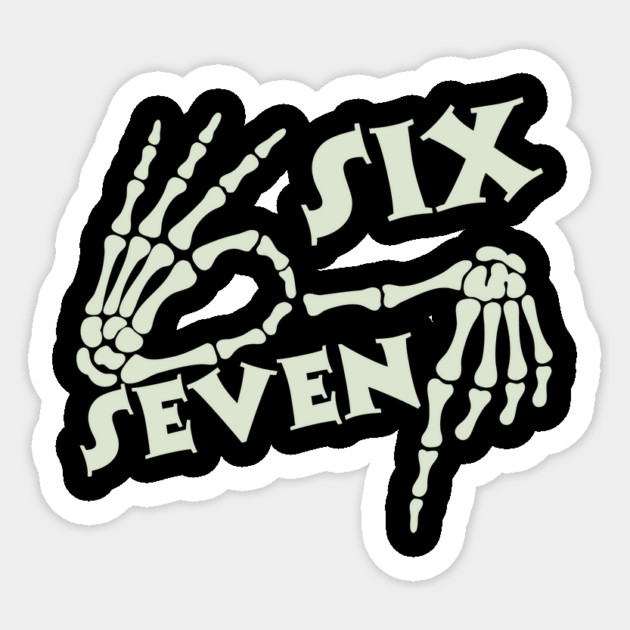 67 Skeleton Hand Sign Halloween Meme Sticker by The WYLD Tribe