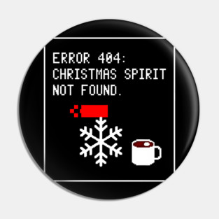 Humorous Digital Christmas Error in Pixel Art Pin