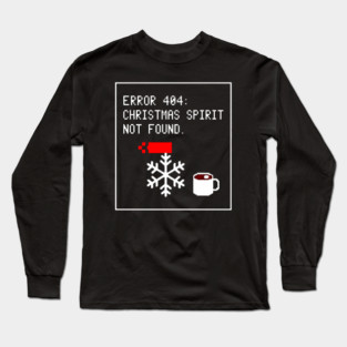 Humorous Digital Christmas Error in Pixel Art Long Sleeve T-Shirt