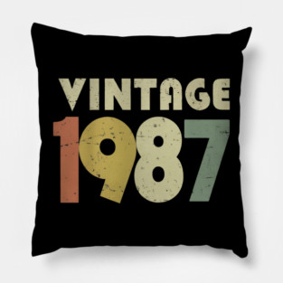 Vintage 1987 Shirt - Retro Birthday Legend Gift. vintage shirt funny 1987 birthday retro apparel humor gift legend Pillow