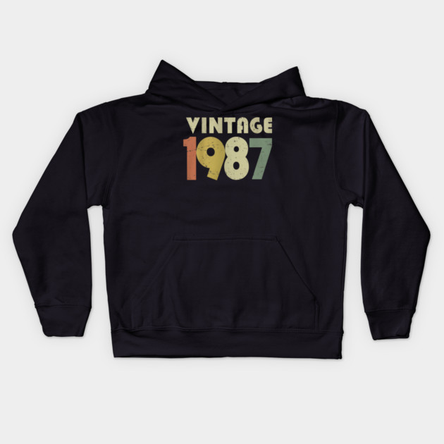 Vintage 1987 Shirt - Retro Birthday Legend Gift. vintage shirt funny 1987 birthday retro apparel humor gift legend Kids Hoodie by OUTFITPAW