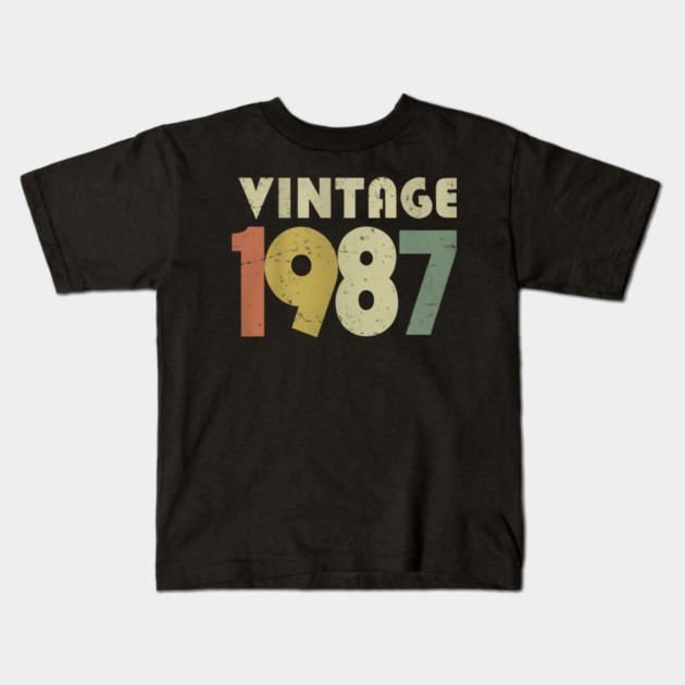 Vintage 1987 Shirt - Retro Birthday Legend Gift. vintage shirt funny 1987 birthday retro apparel humor gift legend Kids T-Shirt by OUTFITPAW