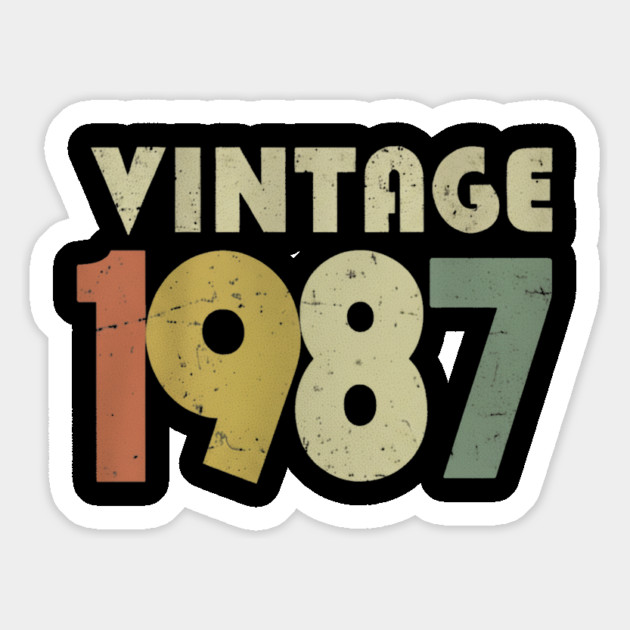 Vintage 1987 Shirt - Retro Birthday Legend Gift. vintage shirt funny 1987 birthday retro apparel humor gift legend Magnet by OUTFITPAW