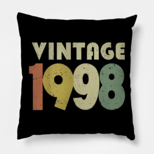 Vintage 1998 Tee - Nostalgic Birthday Throwback Gift Pillow
