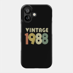 Vintage 1988 Tee - Sarcastic 80s Birthday Design. vintage shirt funny 1988 birthday retro apparel humor gift eighties Phone Case