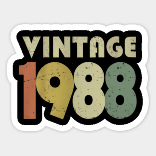 Vintage 1988 Tee - Sarcastic 80s Birthday Design. vintage shirt funny 1988 birthday retro apparel humor gift eighties Sticker