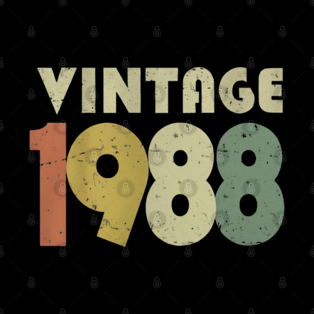 Vintage 1988 Tee - Sarcastic 80s Birthday Design. vintage shirt funny 1988 birthday retro apparel humor gift eighties by OUTFITPAW