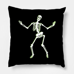 Neon Groove – Funky Dancing Halloween Skeleton Pillow