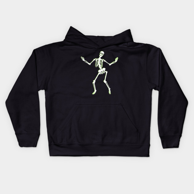 Neon Groove – Funky Dancing Halloween Skeleton Kids Hoodie by Butter Creative