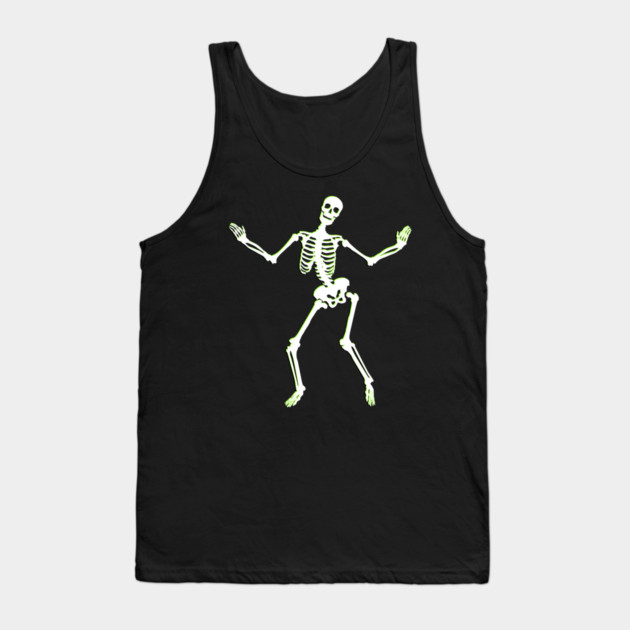 Neon Groove – Funky Dancing Halloween Skeleton Tank Top by Butter Creative