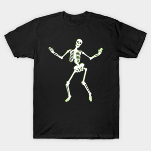 Neon Groove – Funky Dancing Halloween Skeleton T-Shirt