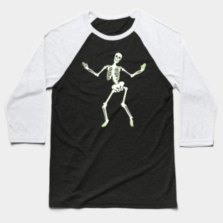 Neon Groove – Funky Dancing Halloween Skeleton Baseball T-Shirt