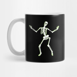 Neon Groove – Funky Dancing Halloween Skeleton Mug