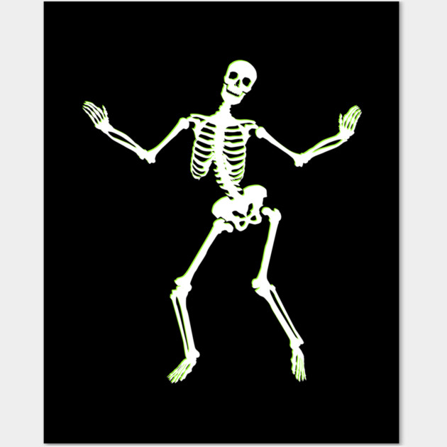 Neon Groove – Funky Dancing Halloween Skeleton Wall Art by Butter Creative