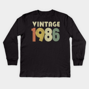 Vintage 1986 Tee - Awesome Birthday Mixtape Design - vintage shirt funny 1986 birthday retro apparel humor gift eighties Kids Long Sleeve T-Shirt