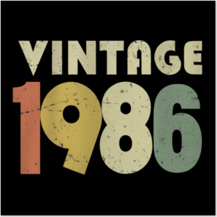 Vintage 1986 Tee - Awesome Birthday Mixtape Design - vintage shirt funny 1986 birthday retro apparel humor gift eighties Posters and Art