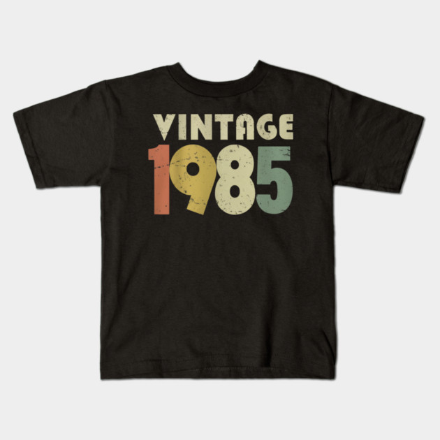 Vintage 1985 Tee - Aged Perfection Birthday Gift - vintage shirt funny 1985 birthday retro apparel humor gift eighties Kids T-Shirt by OUTFITPAW