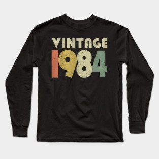 Vintage 1984 Tee - Orwellian Birthday Humor Gift - vintage shirt funny 1984 birthday retro apparel humor gift eighties Long Sleeve T-Shirt
