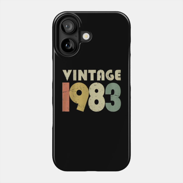 Vintage 1983 Tee - Perfectly Aged Birthday Gift - vintage shirt funny 1983 birthday retro apparel humor gift eighties Phone Case by OUTFITPAW
