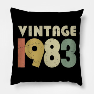 Vintage 1983 Tee - Perfectly Aged Birthday Gift - vintage shirt funny 1983 birthday retro apparel humor gift eighties Pillow