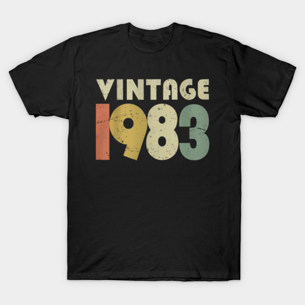 Vintage 1983 Tee - Perfectly Aged Birthday Gift - vintage shirt funny 1983 birthday retro apparel humor gift eighties T-Shirt by OUTFITPAW
