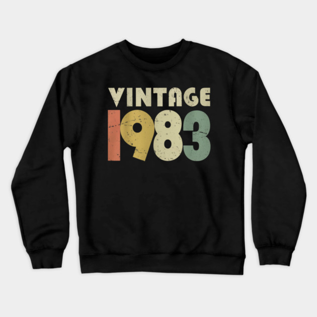 Vintage 1983 Tee - Perfectly Aged Birthday Gift - vintage shirt funny 1983 birthday retro apparel humor gift eighties Crewneck Sweatshirt by OUTFITPAW