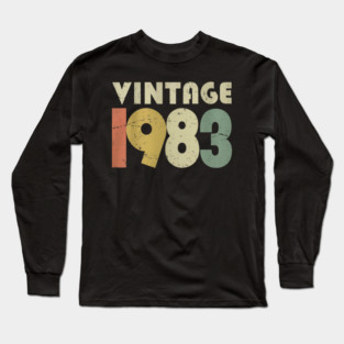Vintage 1983 Tee - Perfectly Aged Birthday Gift - vintage shirt funny 1983 birthday retro apparel humor gift eighties Long Sleeve T-Shirt