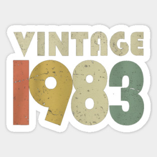 Vintage 1983 Tee - Perfectly Aged Birthday Gift - vintage shirt funny 1983 birthday retro apparel humor gift eighties Sticker