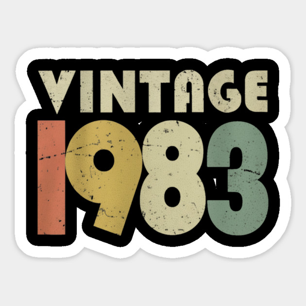 Vintage 1983 Tee - Perfectly Aged Birthday Gift - vintage shirt funny 1983 birthday retro apparel humor gift eighties Magnet by OUTFITPAW