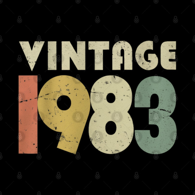 Vintage 1983 Tee - Perfectly Aged Birthday Gift - vintage shirt funny 1983 birthday retro apparel humor gift eighties by OUTFITPAW