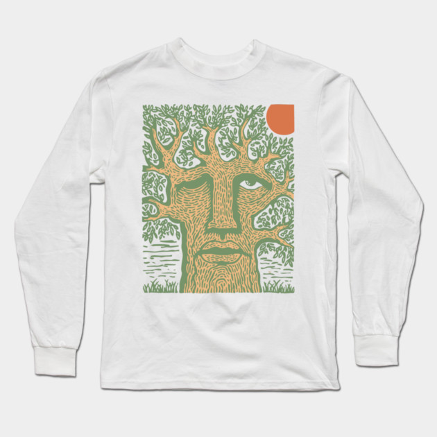 Ancient Treant - World Tree Art Long Sleeve T-Shirt by TuncGK