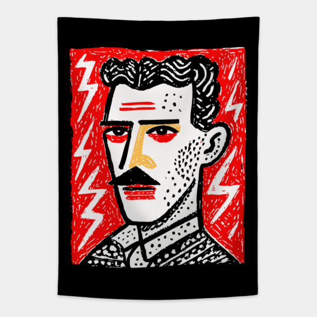 Nikola Tesla Tapestry by TuncGK