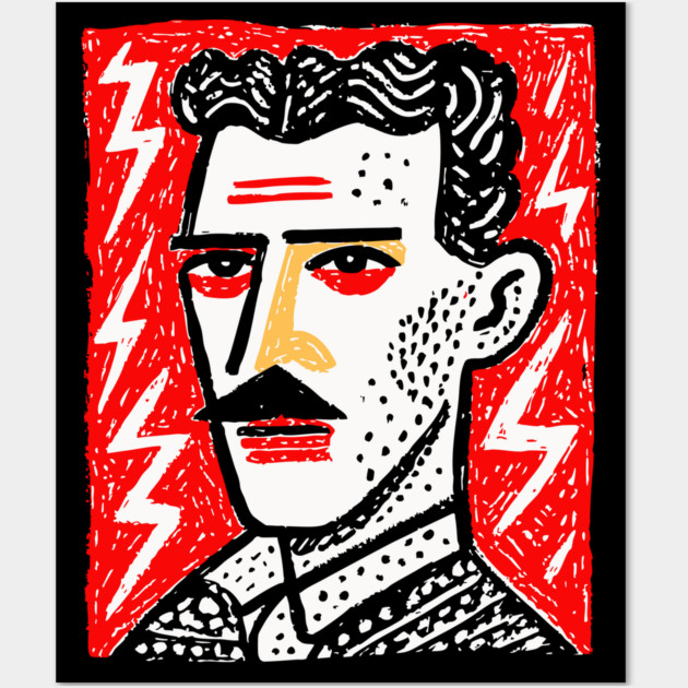 Nikola Tesla Wall Art by TuncGK