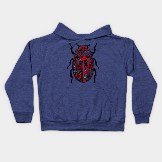 Scarab Beetle - Egyptian Art Kids Hoodie by TuncGK