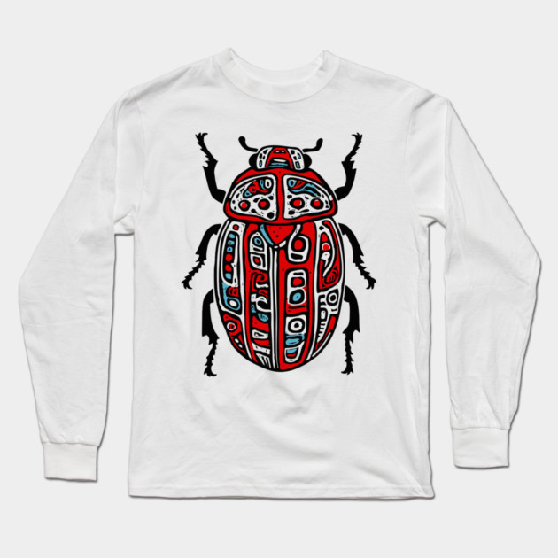 Scarab Beetle - Egyptian Art Long Sleeve T-Shirt by TuncGK