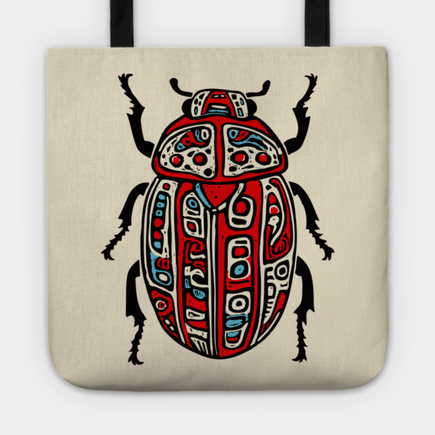 Scarab Beetle - Egyptian Art Tote by TuncGK