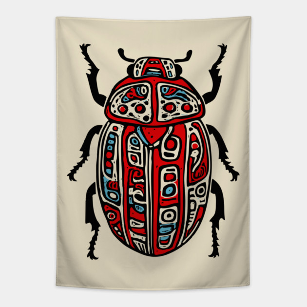 Scarab Beetle - Egyptian Art Tapestry by TuncGK