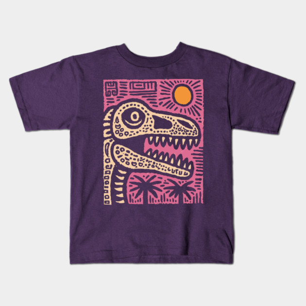 T-Rex - Pop Art Dinosaur Kids T-Shirt by TuncGK
