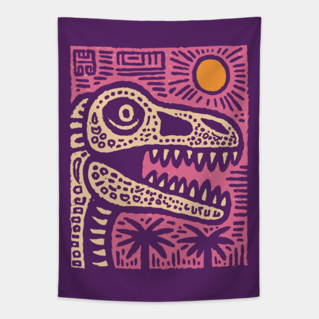 T-Rex - Pop Art Dinosaur Tapestry by TuncGK