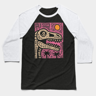 T-Rex - Pop Art Dinosaur Baseball T-Shirt