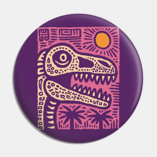 T-Rex - Pop Art Dinosaur Pin by TuncGK