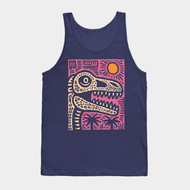 T-Rex - Pop Art Dinosaur Tank Top by TuncGK