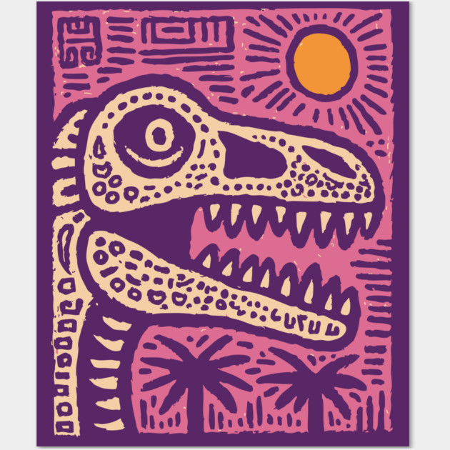 T-Rex - Pop Art Dinosaur Wall Art by TuncGK
