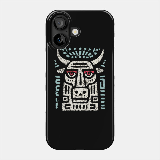 Minotaur of the Labyrinth | Greek Mythology Linocut Phone Case by TuncGK