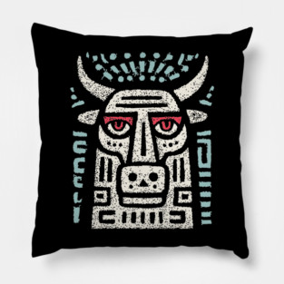 Minotaur of the Labyrinth | Greek Mythology Linocut Pillow
