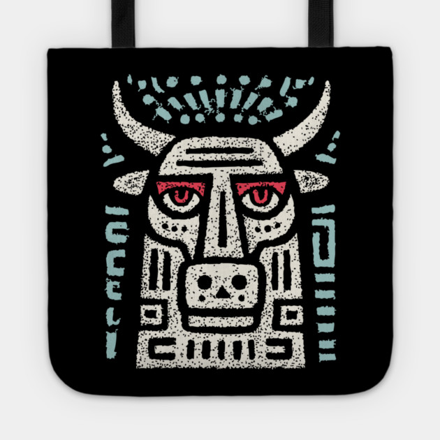 Minotaur of the Labyrinth | Greek Mythology Linocut Tote by TuncGK