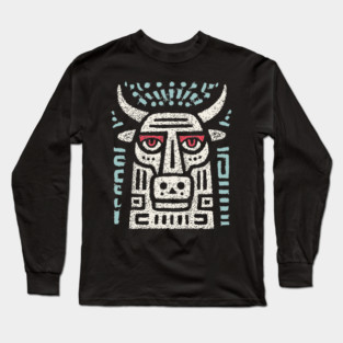 Minotaur of the Labyrinth | Greek Mythology Linocut Long Sleeve T-Shirt